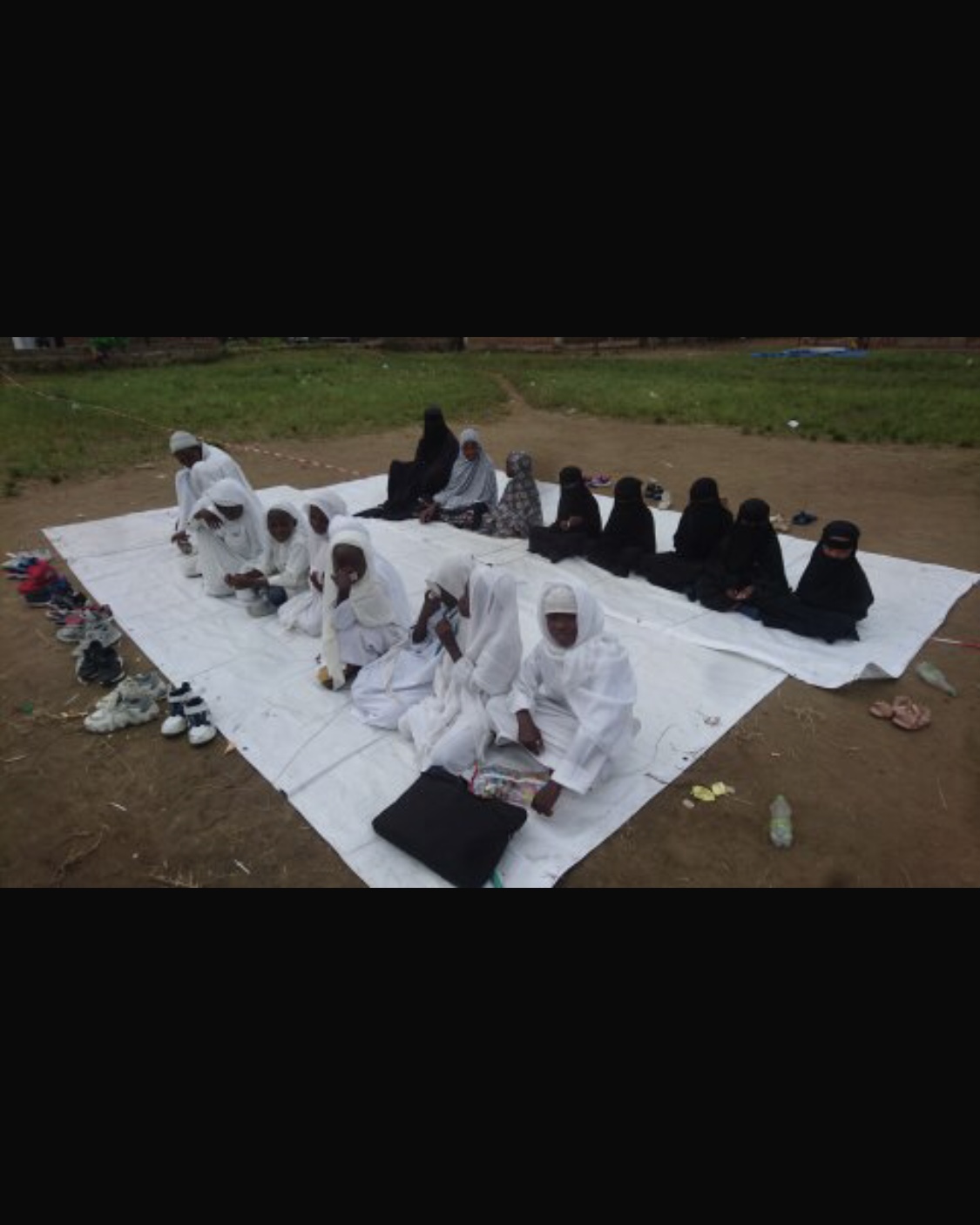 Madressa class held outdoors